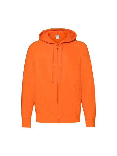 Orange Men's Hoodie Lightweight Zip Thru Hooded Sweat Fruit of the Loom