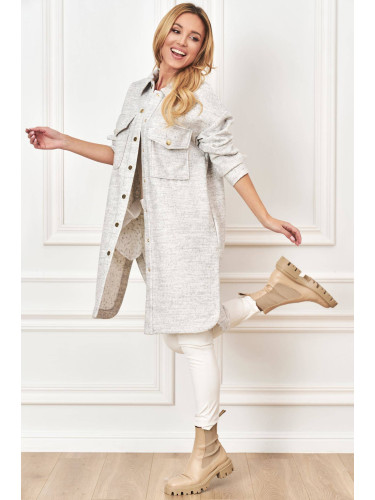 Gray long Lalous shirt coat
