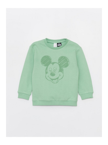 LC Waikiki Crew Neck Mickey Mouse Printed Baby Boy Sweatshirt