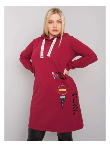 Plus Size Burgundy Cotton Tunic