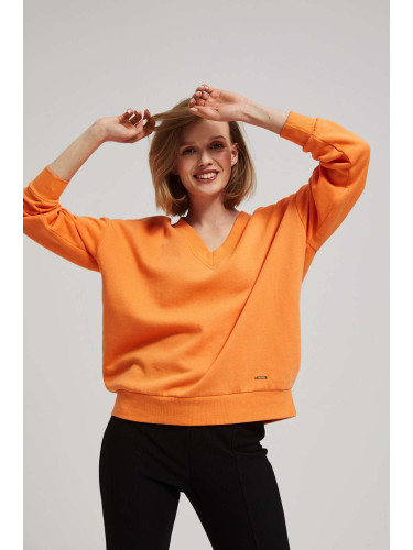 Marisse Orange V-Neck Sweatshirt