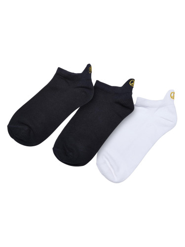 Peace Fancy Edge No Show Socks 3-Pack White/Black