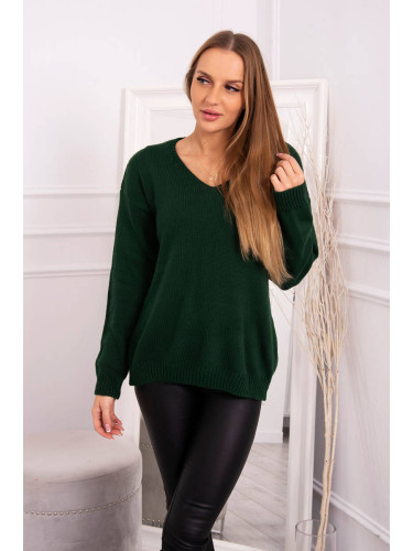 V-neck sweater dark green