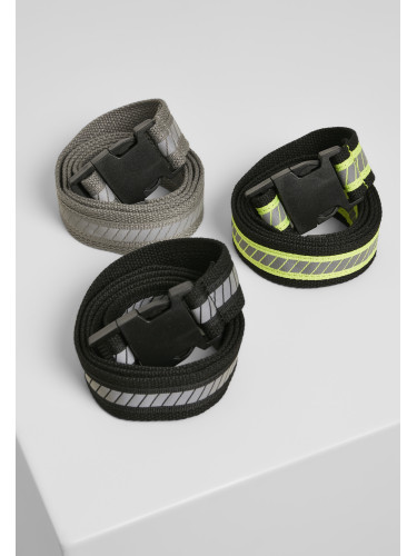 Reflective strip 3-pack blk/neonyellow/silv-blk-grey