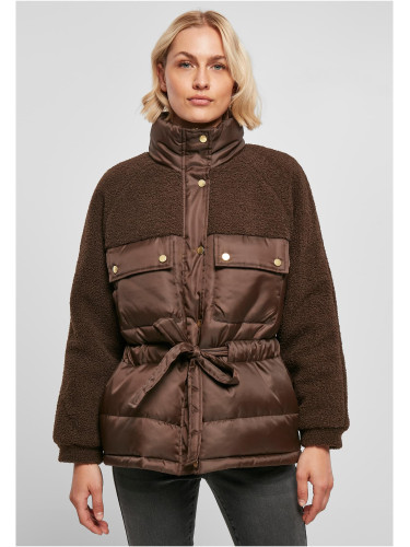 Women's Sherpa Mix Puffer Jacket Brown