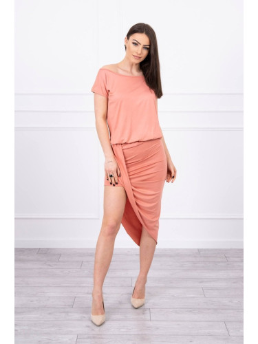 Asymmetrical apricot dress