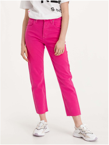 Pink women's straight fit jeans Replay Maijke - Women's