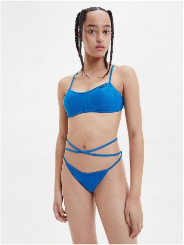 Blue Womens Ribbed Swimwear Bottoms Calvin Klein Underwear - Women