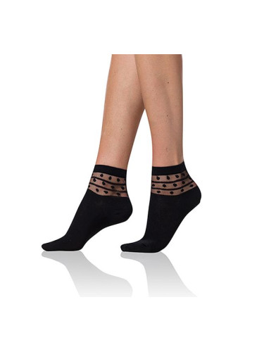Bellinda 
TRENDY COTTON SOCKS - Women's socks with decorative trim - black