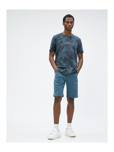 Koton Bermuda Gabardine Shorts With Pocket Detailed Buttons Cotton