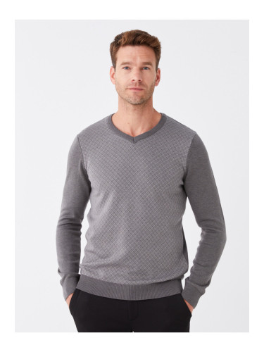 LC Waikiki V-Neck Long Sleeve Men's Knitwear Sweater