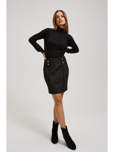 Marisse Pencil Skirt With Decorative Buttons