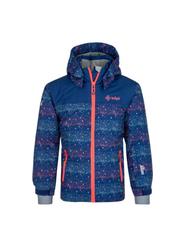 Dark blue girls' patterned ski jacket Kilpi Jenova