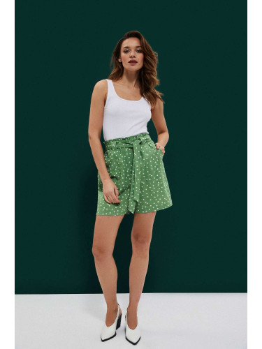 Marisse Cotton Polka Dot Shorts L-Sh-3728 Palm