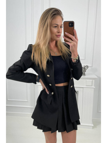 Elegant set of jackets with a skirt of black color