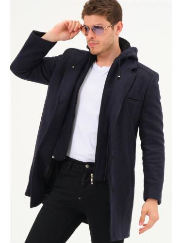 PLT8371 DEWBRRY MENS COAT-DIAGONAL NAVY BLUE