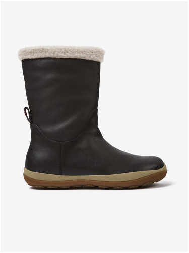Black Women's Winter Boots with Faux Fur Camper Trail