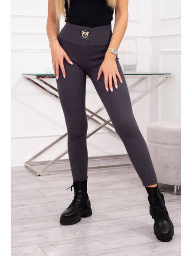 Ribbed high-waisted leggings made of graphite