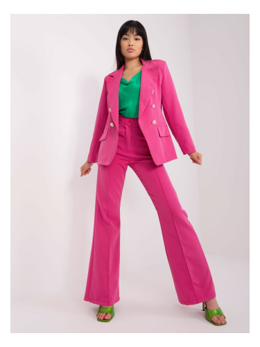 Dark pink elegant set with trousers