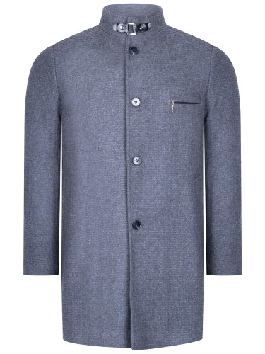 PLT8367 DEWBERRY MENS COAT-DARK FLAT GREY