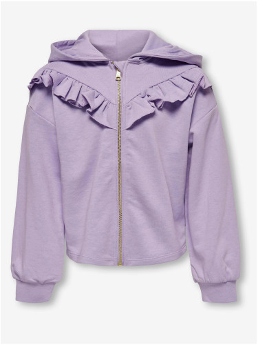 Light purple girly sweatshirt with zipper and hood ONLY Feel - Girls