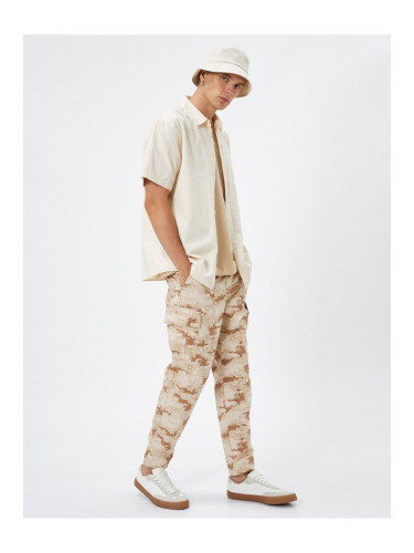 Koton Cargo Pants Camouflage Printed Pocket Detailed Lace Waist