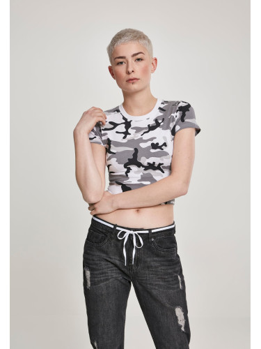 Women's Stretch Jersey Cropped Tee Snow Camouflage