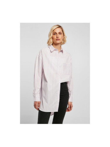 Women's oversized striped shirt white/lilac