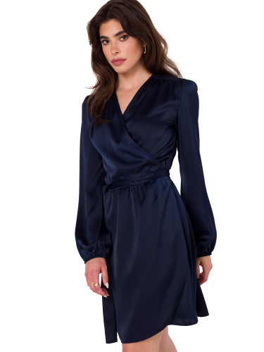 Makover Woman's Dress K175 Navy Blue