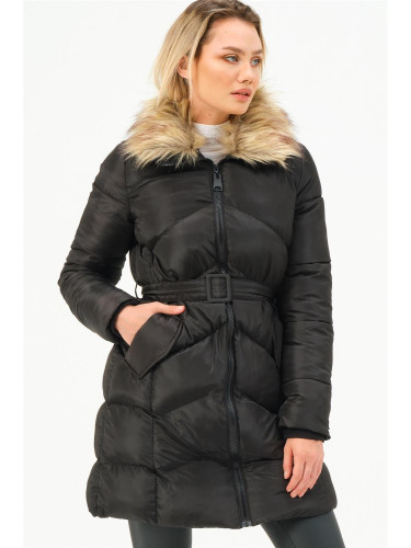 Z6767 DEWBERRY WOMEN'S COAT-BLACK