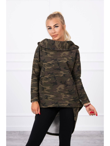 Camo Khaki + Green Long Back Sweatshirt