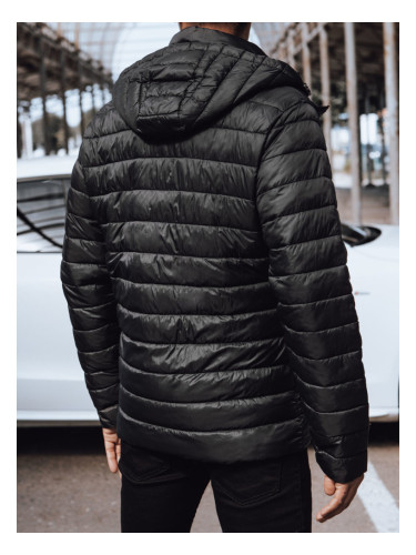 Men's quilted jacket with hood black Dstreet