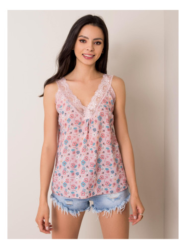 Top with flowers in dark pink color SUBLEVEL