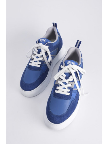 Marjin Men's Sneakers Thick Sole Lace-Up Sneakers Vetur Royal.