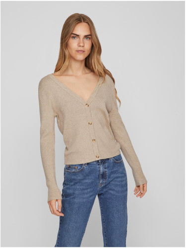 Beige Women's Ribbed Cardigan VILA Comfy - Women