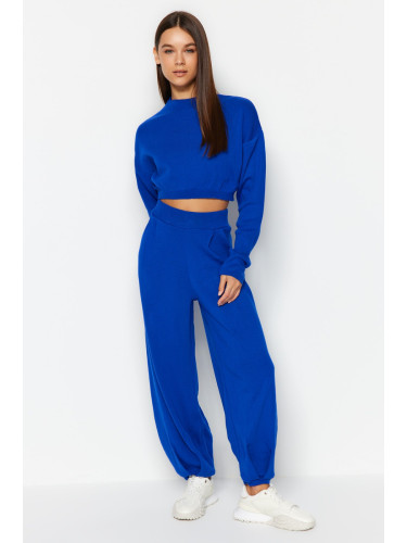 Trendyol Saks Super Crop Jogger Trousers Knitwear Bottom-Top Set