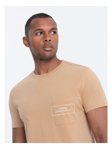 Ombre Men's cotton t-shirt with pocket print