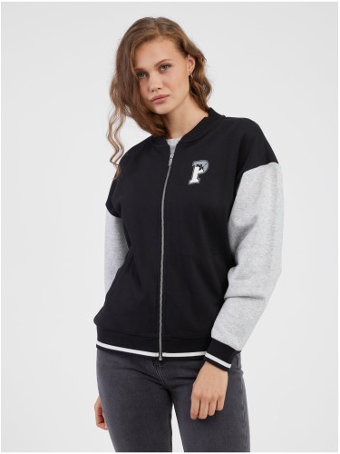 Grey and Black Puma Squad Track Women's Zip Up Sweatshirt