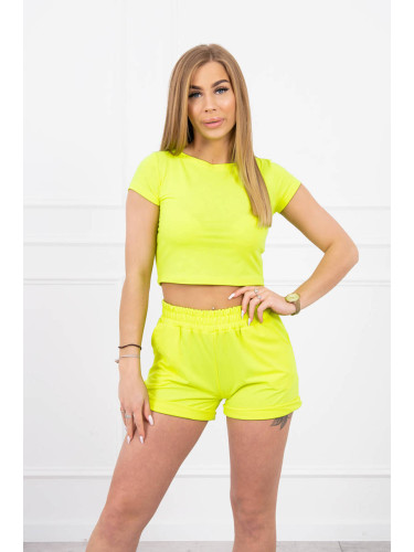 Cotton set with neon yellow shorts
