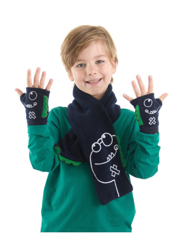 Denokids Knit Dino Boys Scarf - Gloves Set