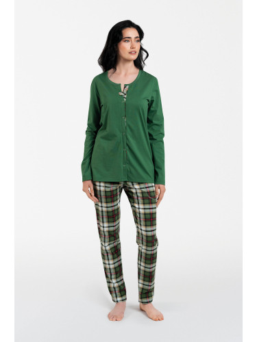 Women's pajamas Asama long sleeves, long legs - green/print