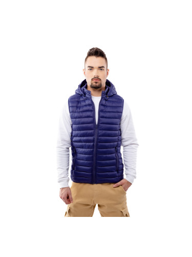 Men's quilted vest GLANO - dark blue