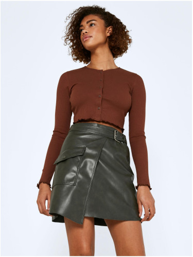 Khaki Leatherette Skirt Noisy May Elisa - Women