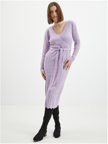 Orsay Light Purple Women's Wool Sweater Midis Dress - Women's
