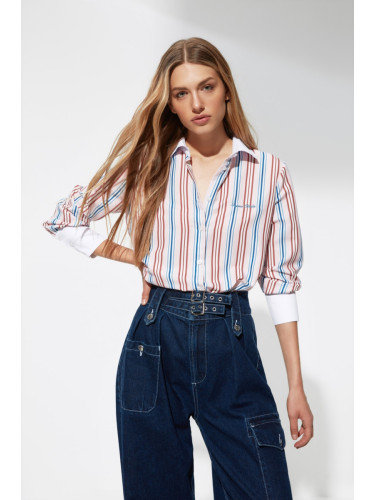 Trendyol X Sagaza Studio Multicolor Striped Embroidery Shirt