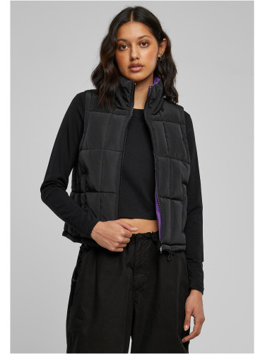 Women's reversible cropped vest black/real purple