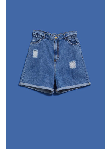 WOMEN'S SHORTS L-SH-4004 BLUE