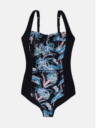 Blue-black floral one-piece swimwear DORINA - Women