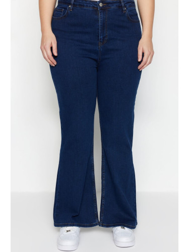 Trendyol Curve Indigo High Waist Flare Jeans