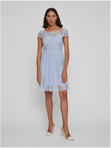 Светло синя дамска рокля с дантела VILA Ulcricana - Дамска